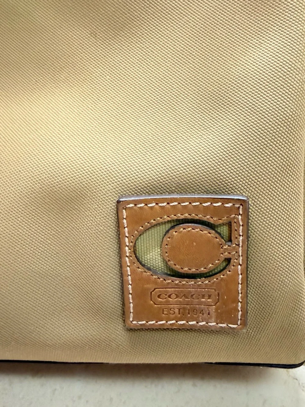 Coach Tan Canvas & Leather Tote - Neutral Tan - Picture 8 of 11